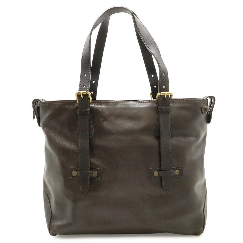 LOUIS VUITTON Utah Kiowa Tote Bag Shoulder Business Leather Cafe Dark Brown